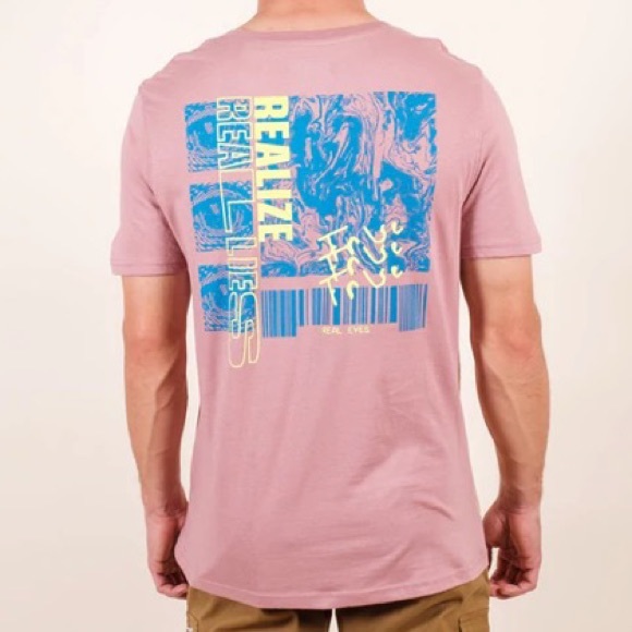 Men’s Brooklyn Cloth Mfg. Co. Dusty Rose Real Eyes Graphic T-Shirt - Picture 1 of 14